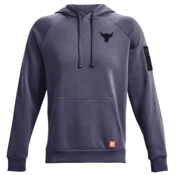 New Under Armour Project Rock Veterans Day Hoodie Navy 1373582 Mens M - Picture 1 of 10